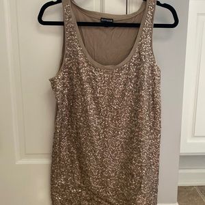 Express tan sequin top